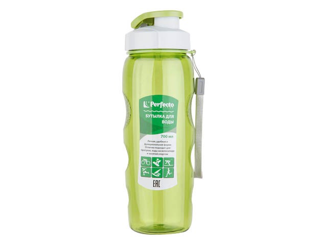 Бутылка для воды, 700 мл, зеленая, PERFECTO LINEA (спорт, развлечение, ЗОЖ) (34-702250)