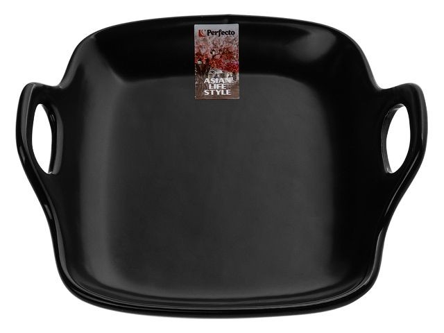 Тарелка-блюдо керамическая, 19х18.5х4.7 см, серия ASIAN, черная, PERFECTO LINEA (17-101901)