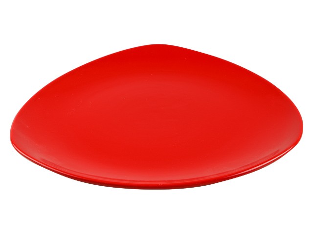 Тарелка обеденная керамическая, 270 мм, треугольная, серия Трабзон, красная, PERFECTO LINEA (Супер цена!) (16-327509)