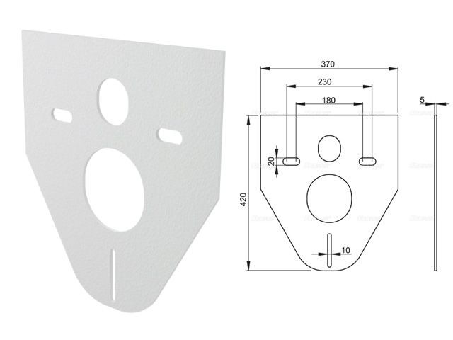 Звукоизоляционная плита для подвесного унитаза и для биде (M91) (KIS-M091) (Komfort)
