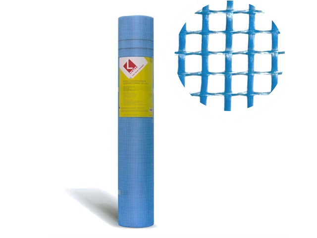 Стеклосетка штукатурная 5х5, 1мх50м, 160, синяя, PROFESSIONAL (разрывная нагрузка 1700Н/м2) (4814273000478) (ЮО)