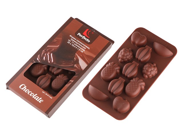 Форма силиконовая, прямоугольная на 11 элементов, 20 х 10.5 х 1.5 см, PERFECTO LINEA (Супер цена! форма для шоколадных конфет и леденцов) (20-011440)