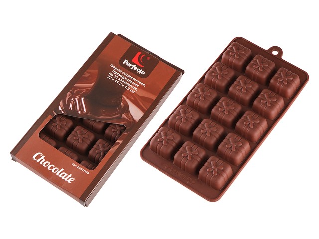 Форма силиконовая, прямоугольная на 15 элементов, 22 х 11.2 х 1.9 см, PERFECTO LINEA (Супер цена! форма для шоколадных конфет и леденцов) (20-011970)