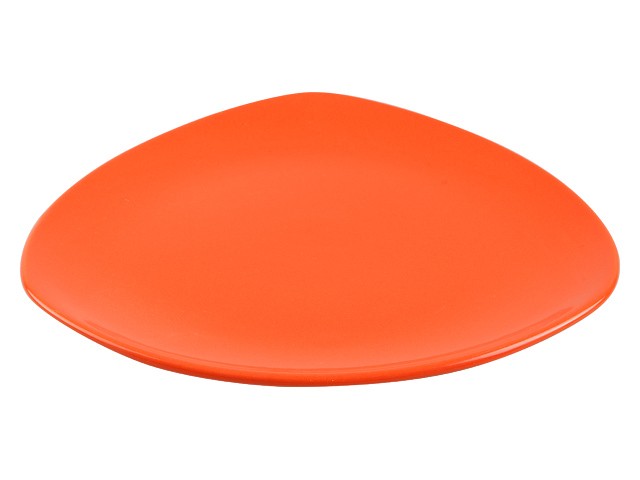 Тарелка обеденная керамическая, 270 мм, треугольная, серия Трабзон, оранжевая, PERFECTO LINEA (Супер цена!) (16-327200)
