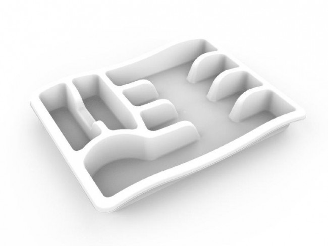 Лоток для столовых приборов Magic, снежно-белый, BEROSSI (Изделие из пластмассы.  Размер 380х295х51 мм) (ИК47201000)