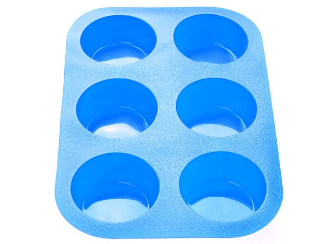 Форма для выпечки, силиконовая, прямоугольная на 6 кексов, 26 х 17.5 х 3 см, голубая, PERFECTO LINEA (20-000412)