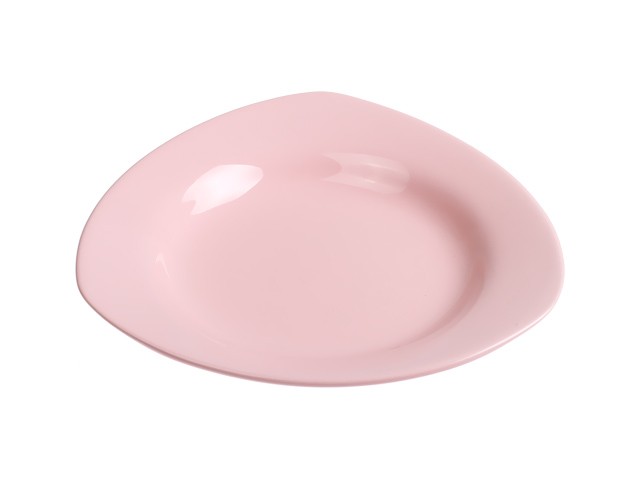 Тарелка глубокая керамическая, 225 мм, треугольная, серия Трабзон, розовая, PERFECTO LINEA (Супер цена!) (17-322551)