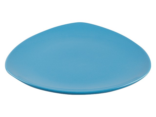 Тарелка обеденная керамическая, 270 мм, треугольная, серия Трабзон, синяя, PERFECTO LINEA (Супер цена!) (16-327401)