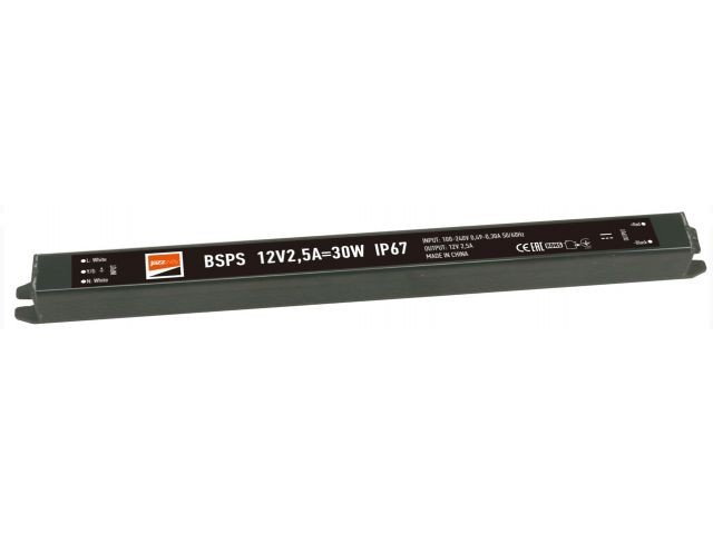 Драйвер (блок питания) для ленты светодиод. BSPS 30 Вт, 12В, IP67 JAZZWAY (3329259A)