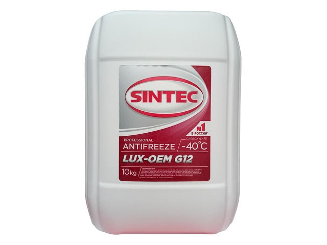 Антифриз Sintec-40 G12 Lux (красный) 10кг (756665) (SINTEC)