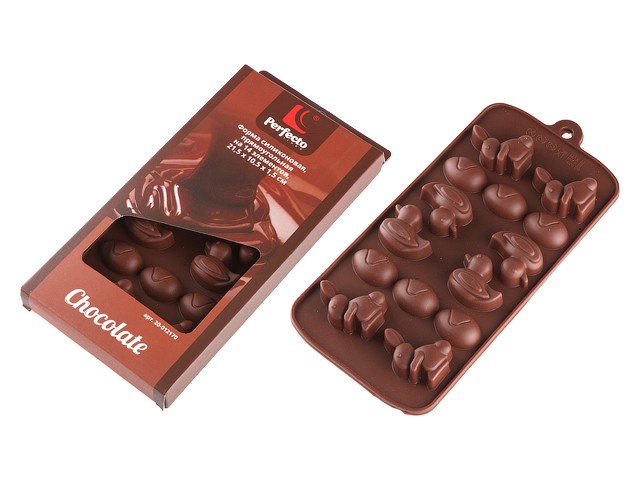 Форма силиконовая, прямоугольная на 14 элементов, 21.5 х 10.5 х 1.5 см, PERFECTO LINEA (Супер цена! форма для шоколадных конфет и леденцов) (20-012170