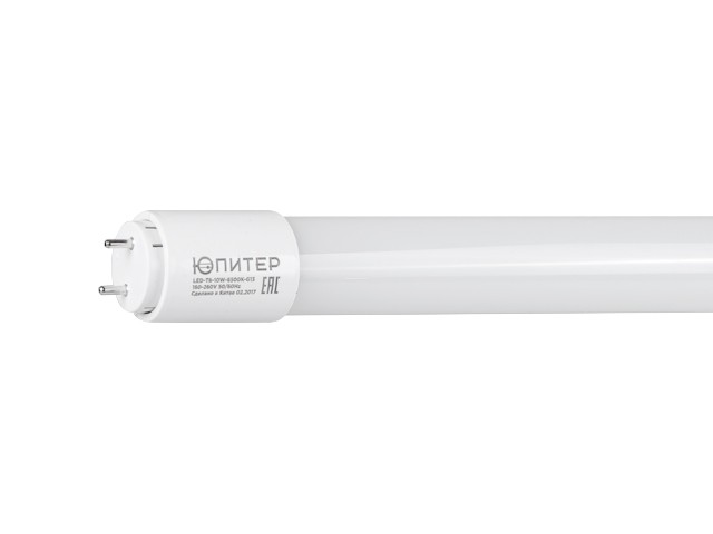 Лампа светодиодная T8 20 Вт G13 4000К ЮПИТЕР (длина 1200мм, аналог 36Вт, 1500Лм, нейтр. белый свет) (JP5040-03)