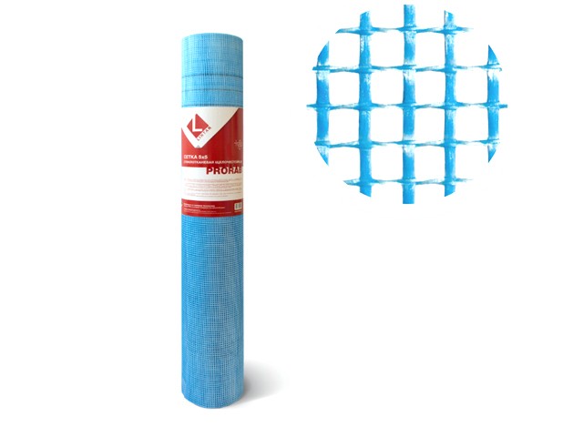 Стеклосетка штукатурная 5х5, 1мх50м, 160, синяя, PRORAB (разрывная нагрузка 1500Н/м2) (4814273000041) (ЮО)