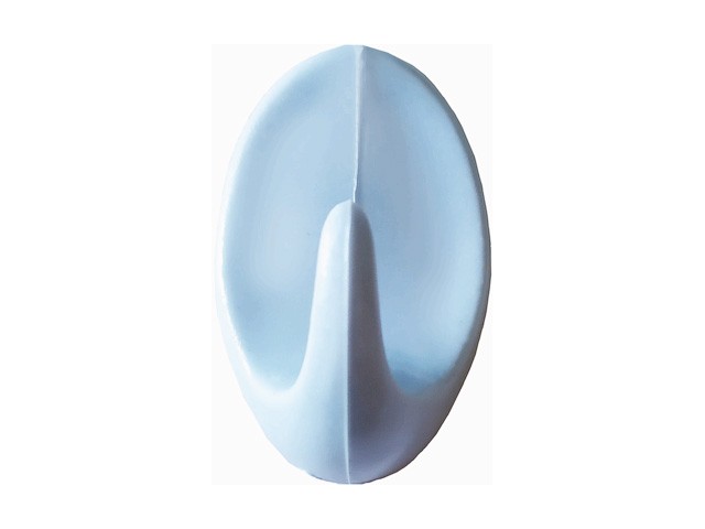 Крючок-вешалка самоклеющийся, однорожковый, 5 шт., светло-голубой, GARDENPLAST (h=50 мм, b=31 мм) (26004)
