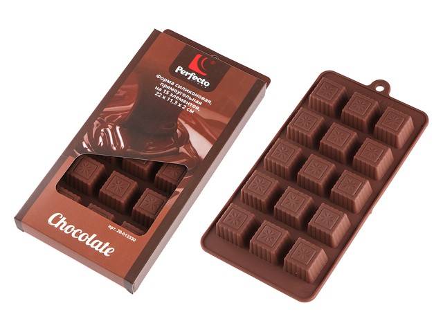 Форма силиконовая, прямоугольная на 15 элементов, 22 х 11.3 х 2 см, PERFECTO LINEA (Супер цена! форма для шоколадных конфет и леденцов) (20-012330)
