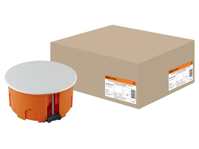 Коробка распаячная СП D80х40мм, крышка, пл. лапки, IP20, TDM (SQ1403-1025)