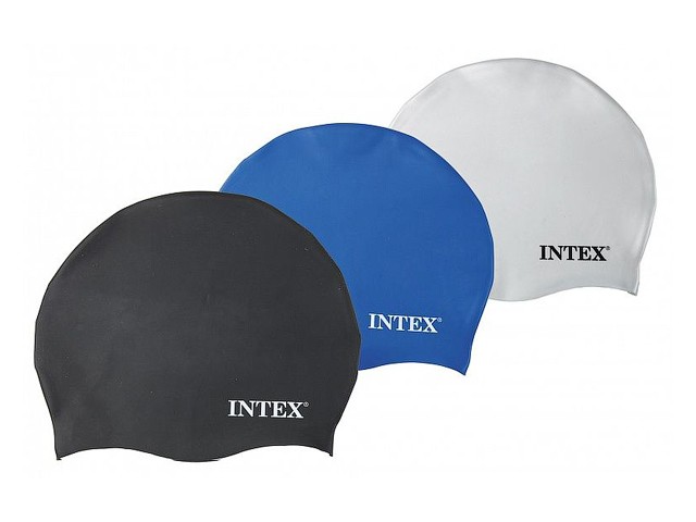 Шапочка для плавания силиконовая, INTEX (от 8 лет, размер универсальный, цвета в ассортименте) (55991)