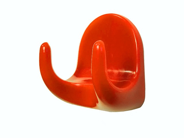 Крючок-вешалка самоклеющийся, двухрожковый, 5 шт., оранжевый, GARDENPLAST (h=44 мм, b=38 мм) (23003)