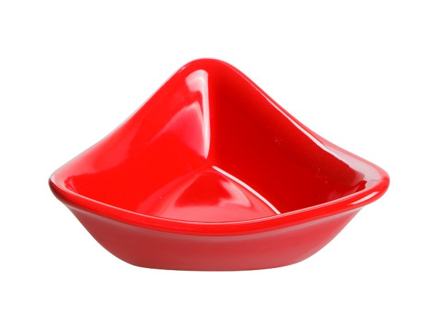 Салатник керамический, 132 мм, треугольный, серия Адана, красный, PERFECTO LINEA (18-153509)