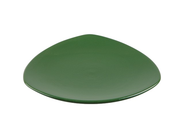 Тарелка десертная керамическая, 220 мм, треугольная, серия Трабзон, зеленая, PERFECTO LINEA (Супер цена!) (16-321309)