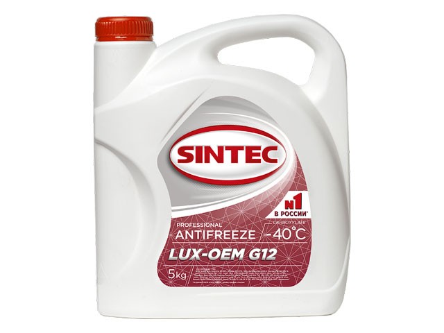 Антифриз Sintec-40 G12 Lux (красный) 5кг (614500) (SINTEC)