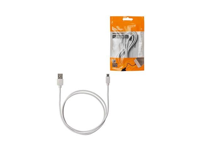 Дата-кабель, ДК 4, USB - micro USB, 1 м, белый, TDM (SQ1810-0304)