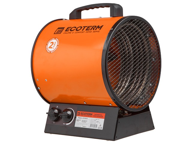 Нагреватель воздуха электр. Ecoterm EHR-06/3C (пушка, 6 кВт, 380 В, 3-хфазный, термостат, 2 года гарантии) (ECOTERM)
