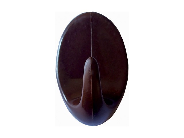Крючок-вешалка самоклеющийся, однорожковый, 5 шт., шоколад, GARDENPLAST (h=50 мм, b=31 мм) (28004)