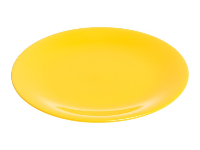 Тарелка обеденная керамическая, 253 мм, круглая, серия Самсун, желтая, PERFECTO LINEA (Супер цена!) (16-255117)