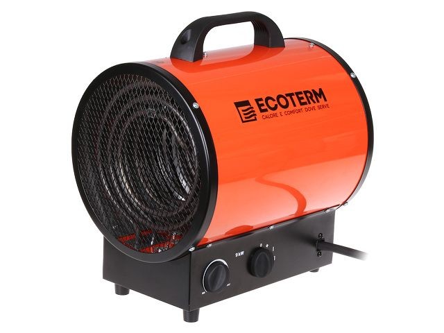 Нагреватель воздуха электр. Ecoterm EHR-09/3E (пушка, 9 кВт, 380 В, термостат) (ET1524-3) (ECOTERM)