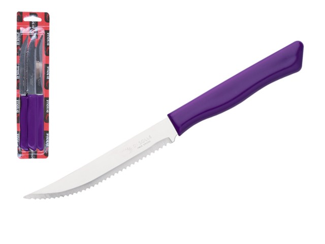 Набор ножей для стейка, 3шт., серия PARATY, фиолетовые, DI SOLLE (Длина: 218 мм, длина лезвия: 110 мм, толщина: 0,8 мм. Прочная пластиковая ручка.) (0