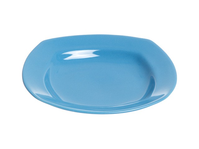 Тарелка глубокая керамическая, 221 мм, квадратная, серия Измир, синяя, PERFECTO LINEA (Супер цена!) (17-422401)