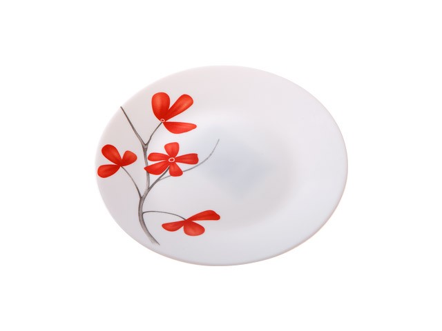 Тарелка десертная стеклокерамическая, 190 мм, круглая, серия Цветок вишни, DIVA LA OPALA (Collection Ivory) (13-119025)