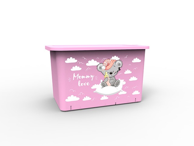 Контейнер для игрушек Mommy love (Мамми лав) 15,7 л, нежно-розовый, BEROSSI (Изд. из пластм. Размер 396 * 241 * 231 мм) (АС49163000)