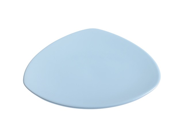 Тарелка десертная керамическая, 220 мм, треугольная, серия Трабзон, голубая, PERFECTO LINEA (Супер цена!) (16-321405)