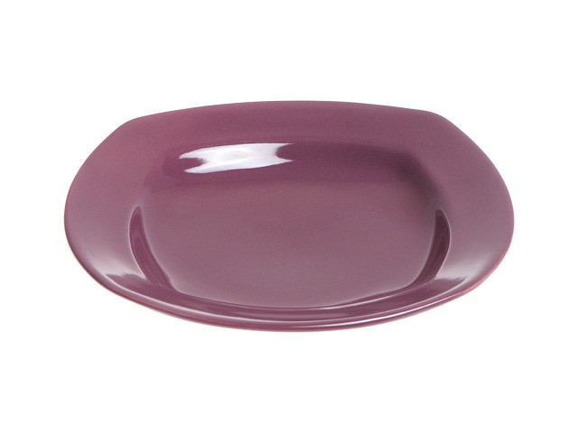 Тарелка глубокая керамическая, 221 мм, квадратная, серия Измир, фиолетовая, PERFECTO LINEA (Супер цена!) (17-422498)