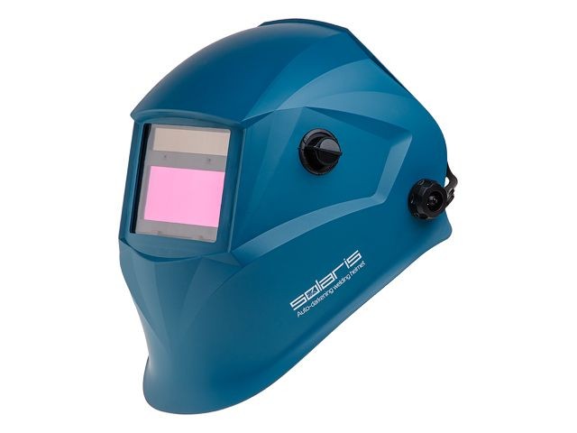 Щиток сварщика  с самозатемняющимся светофильтром Solaris ASF520S (синий) (1/2/1/2; 95x34 мм; DIN 4/9-13 (регул); шлифовка; рег.чувств.+задержки; смен