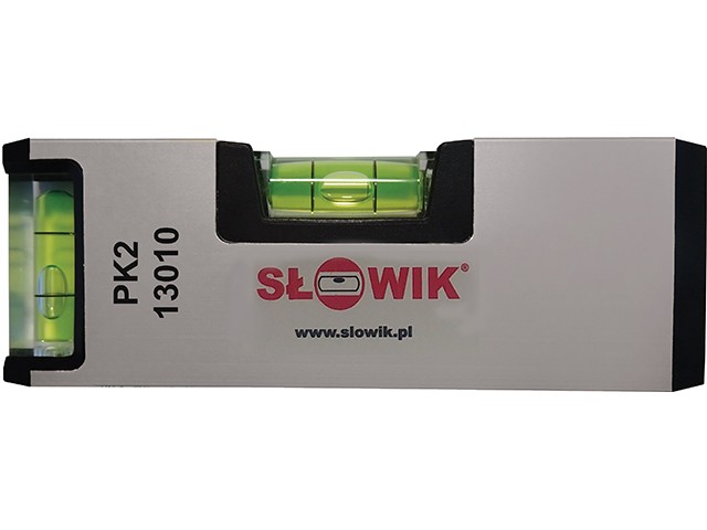 Уровень 140 мм 2 глаз. карманный, серебро PK2 SLOWIK (быт.) (580 гр/м 0.50 мм/м) (13010)