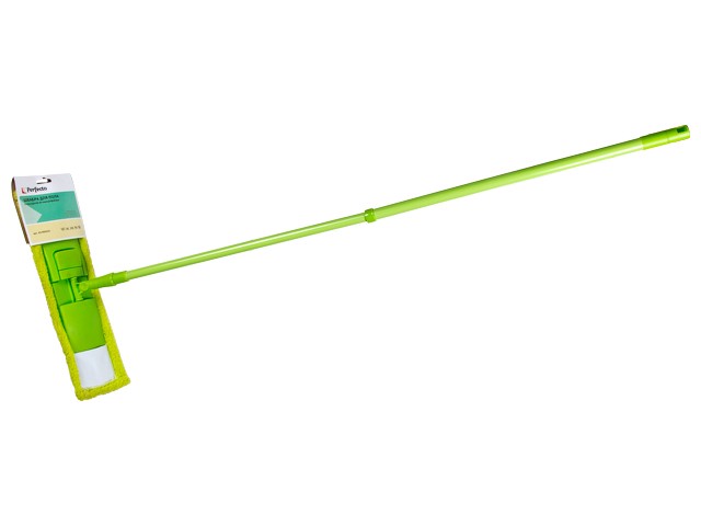 Швабра для пола с насадкой из микрофибры Solid, зеленая, PERFECTO LINEA (43-492023)