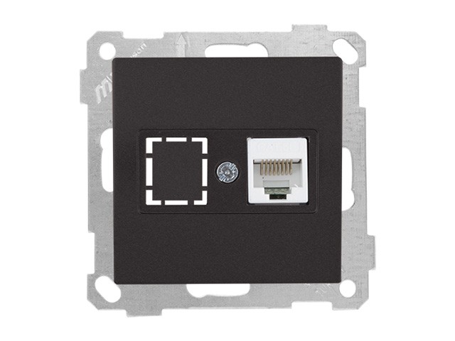 Розетка компьютерная 1xRJ45 (Cat5e, скрытая, без рамки) черная, DARIA, MUTLUSAN ((RJ 45)   8-pin, соединения типа 568A или 568B) (2100 136 0184)