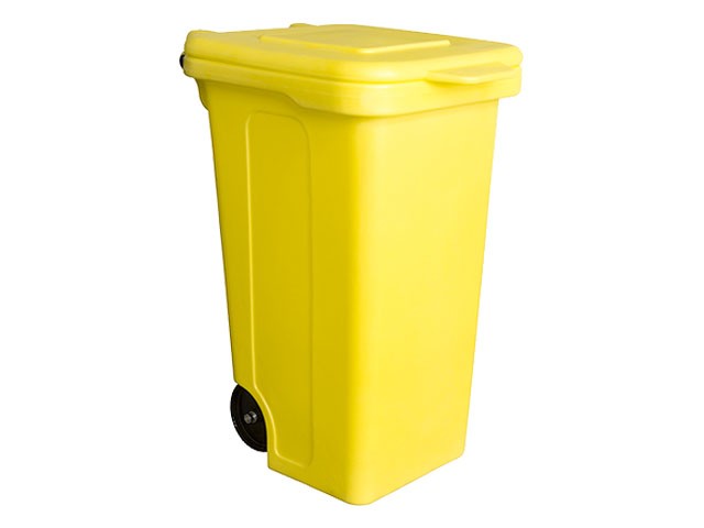 Контейнер для мусора пластик. 120л с педалью (желтый) (830114) (БЗПИ)