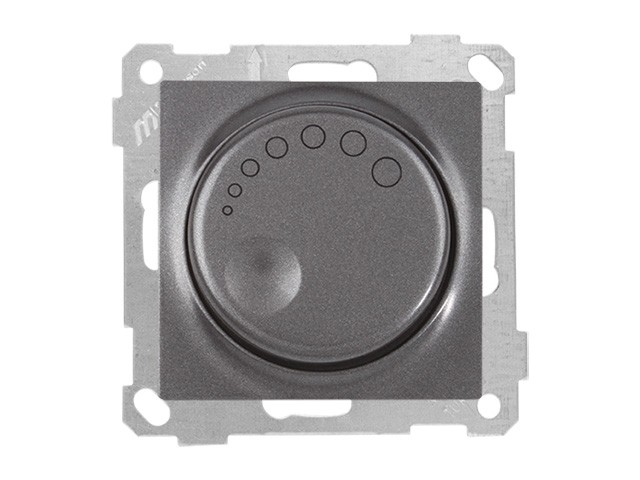 Выключатель поворотный (диммер) (скрытый, без рамки, винт. зажим, 600Вт) дымчатый, DARIA, MUTLUSAN (220VAC, 60 - 600VA,  50 Hz, IP20) (2100 440 0295)