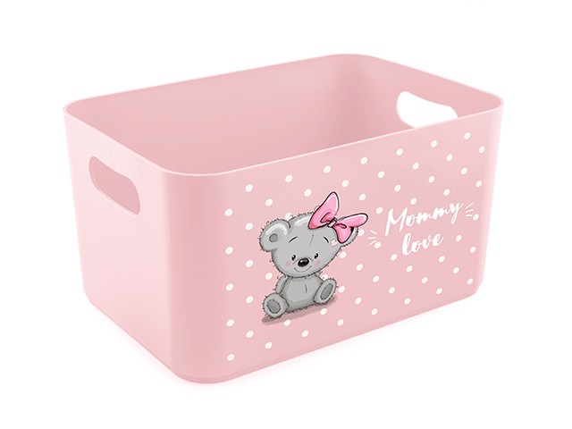 Корзина для детских игрушек Mommy love (Мамми лав) 2,4 л, нежно-розовый, BEROSSI (Изд. из пластм. Размер 227 * 158 * 121 мм) (АС48963000)