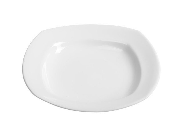 Тарелка глубокая керамическая, 221 мм, квадратная, серия Измир, белая, PERFECTO LINEA (Супер цена!) (17-422004)