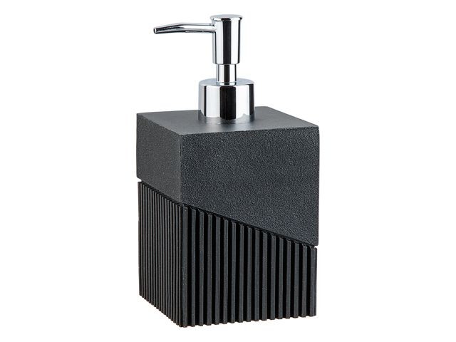 Диспенсер (дозатор) для мыла ELEMENT, черный, PERFECTO LINEA (Материал: НАТУРАЛЬНЫЙ КАМЕНЬ, полирезин, пластик) (35-618103)