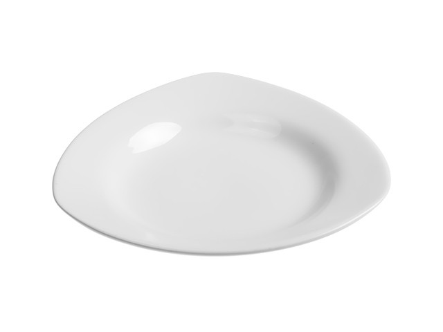 Тарелка глубокая керамическая, 225 мм, треугольная, серия Трабзон, белая, PERFECTO LINEA (Супер цена!) (17-322004)