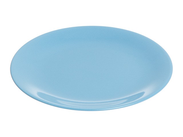 Тарелка обеденная керамическая, 253 мм, круглая, серия Самсун, голубая, PERFECTO LINEA (Супер цена!) (16-255400)