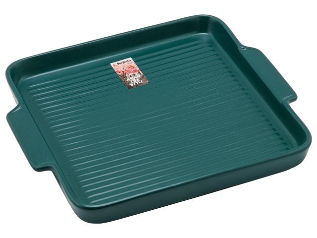Тарелка- блюдо керамическая, 24.5х21.5х2.3 см, серия ASIAN, зеленая, PERFECTO LINEA (17-124213)