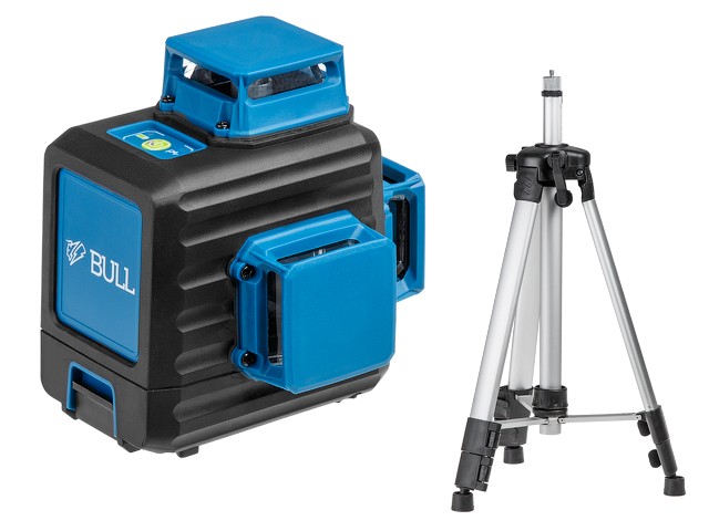 Нивелир лазерный линейный BULL LL 3401 c аккумулятором и штативом в кор. (проекция: 3 плоскости 360°, до 80 м, +/- 0.50 мм/м, резьба 1/4") (13024123)